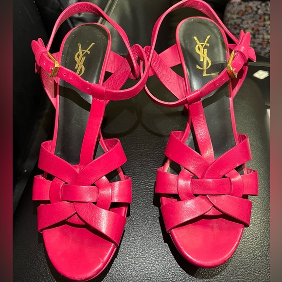 Yves Saint Laurent Shoes - pink YSL heel, size 38, slightly worn but still in good condition.